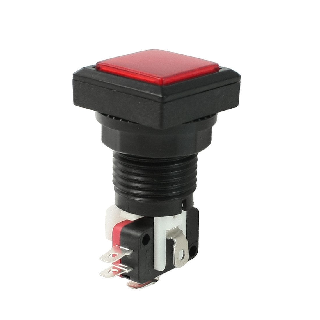 AC 125V/250V 15A33mm Red Square Button NO NC Momentary Pushbutton Switch