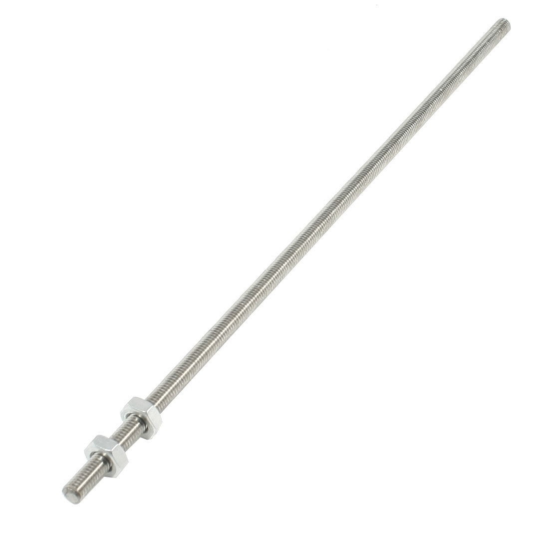 Silver Tone Stainless Steel Thread Bar Stock Rod 320mm x M8