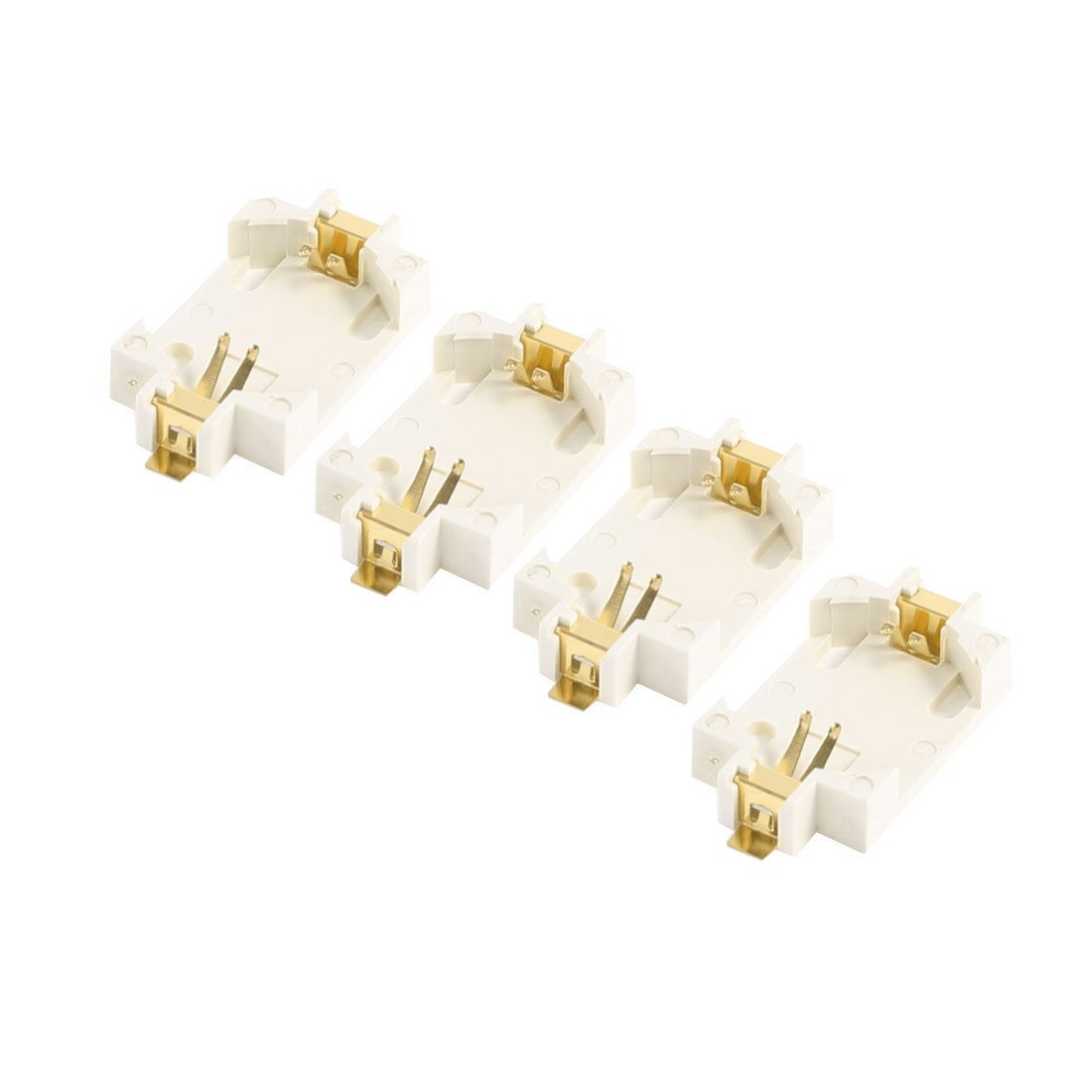 4PCS Off White Plastic Button Cell Battery Socket Holder Case for CR2032