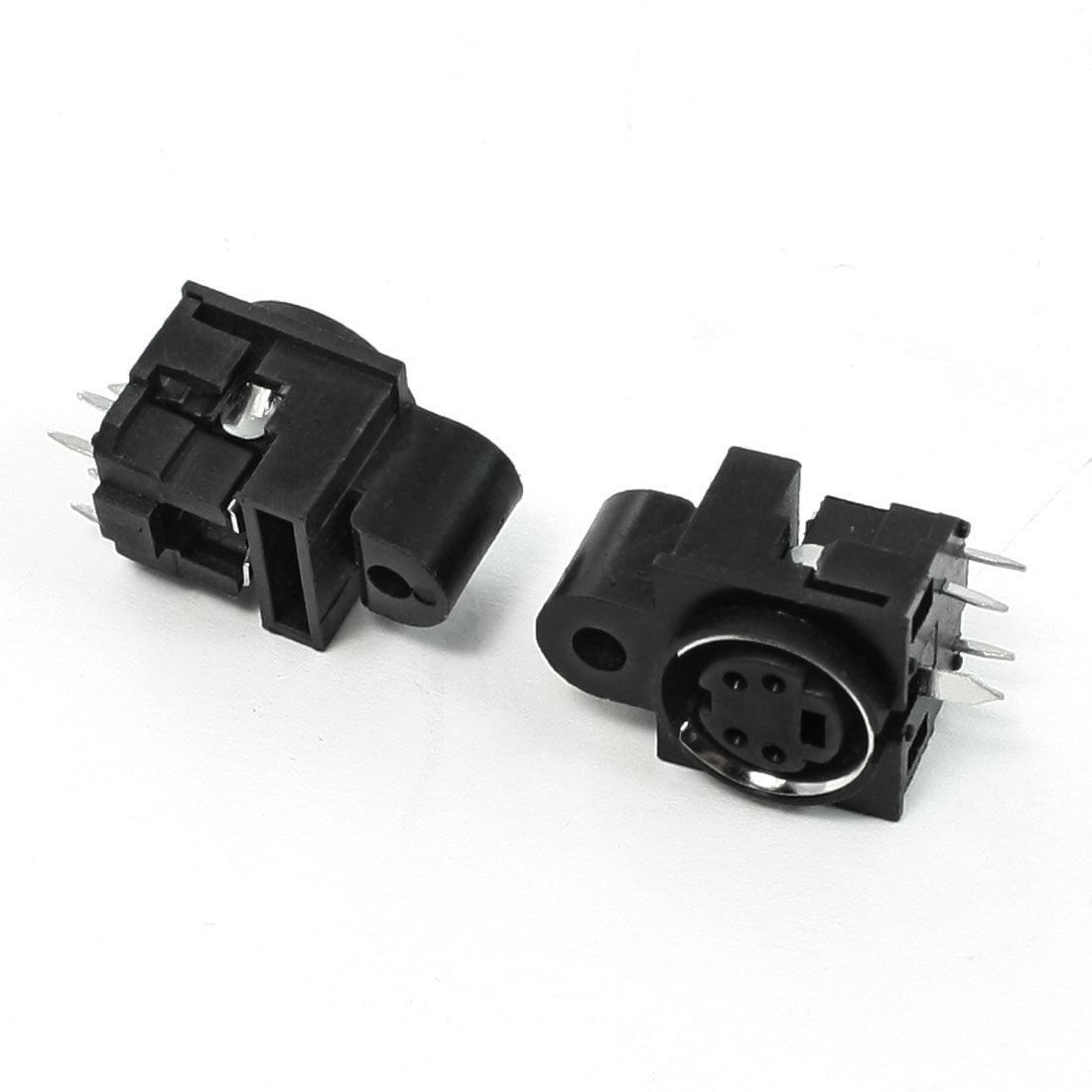 Vertical PCB Mount DIN 4 Pin Female S-video Connector Head Adapter Sockets 2 Pcs