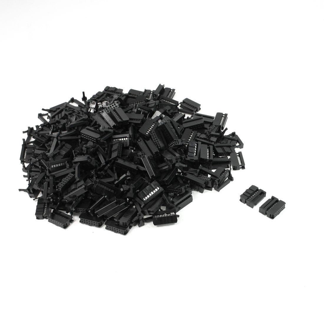 200 Pcs FC-14P 14 Pins Male IDC Socket Plug Ribbon Cable Connector Black