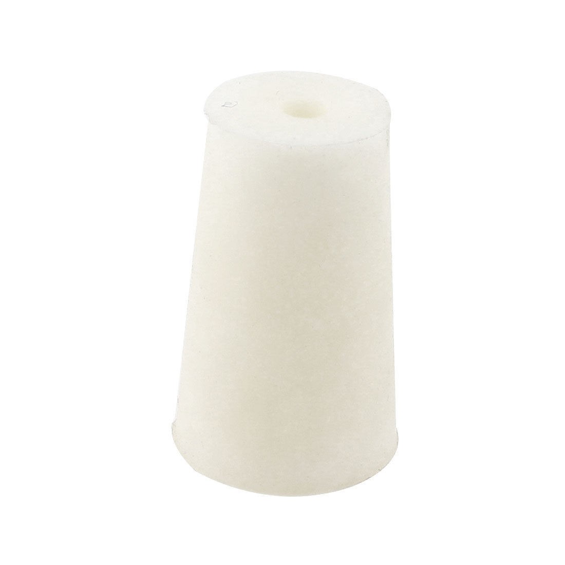 7mm Hole Dia Silicone Test Tube Stopper Plug 31mm Long White