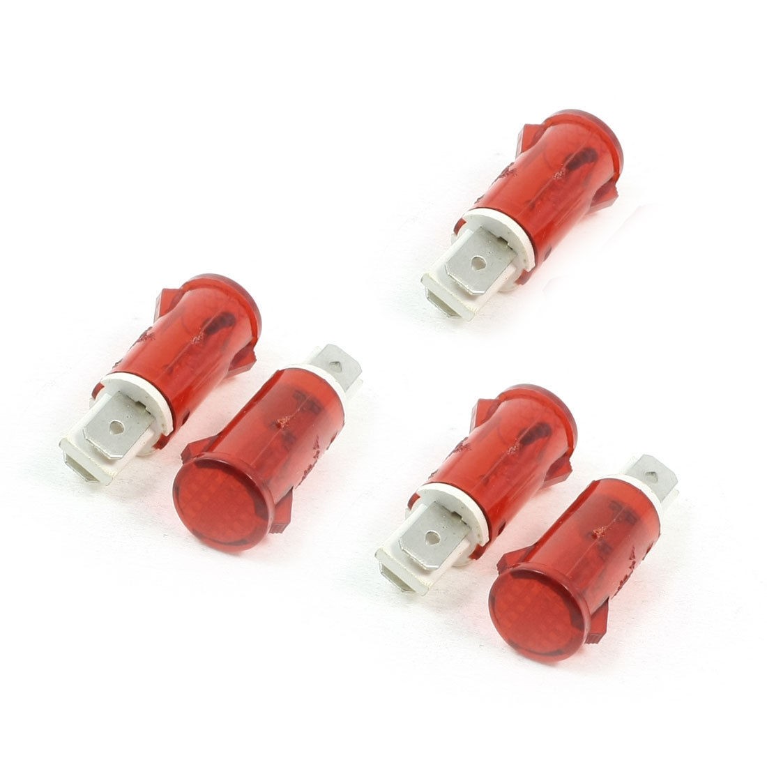 DC 24V 12mm Recessed Red Bulb Power Signal Indicator Light Pilot 5Pcs