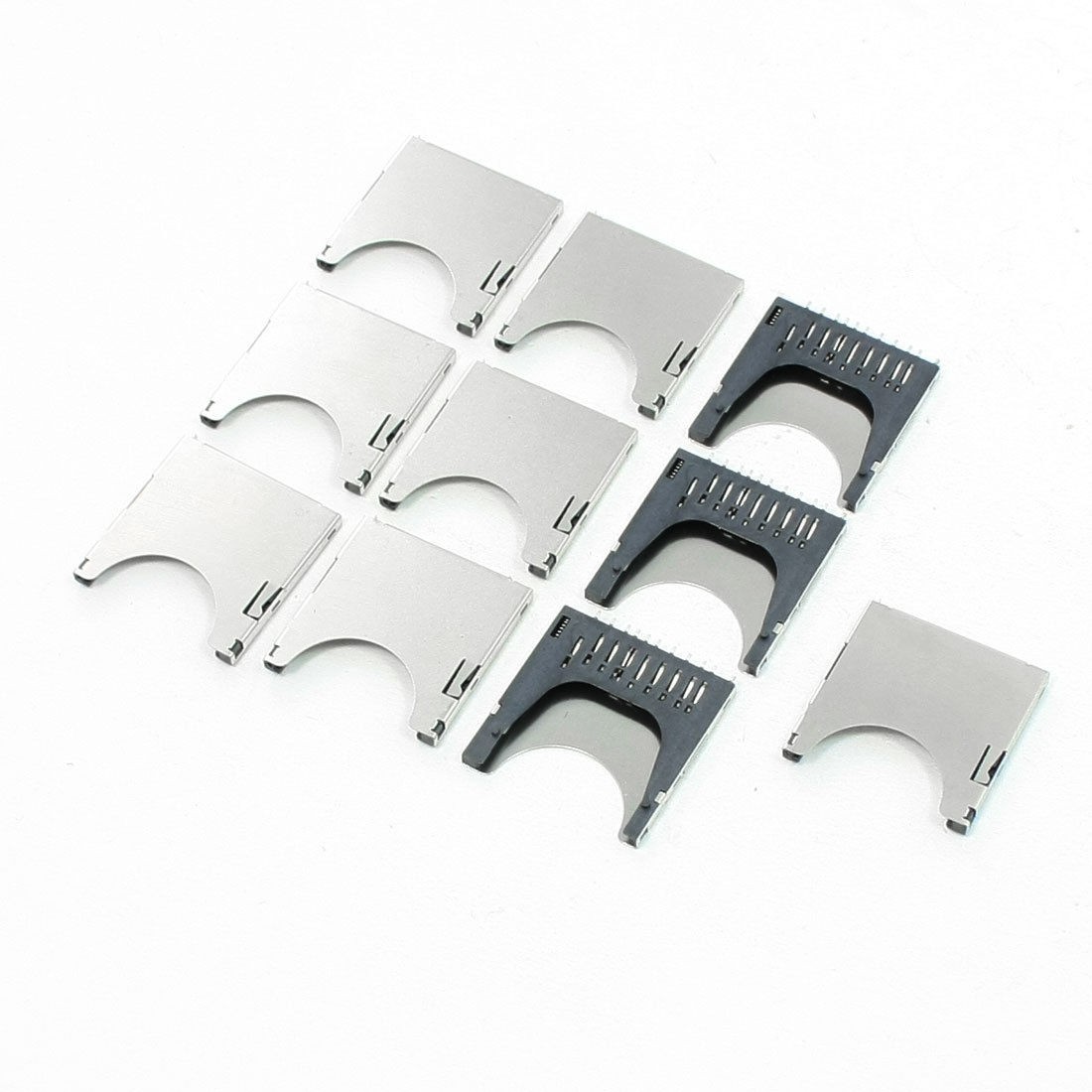 10 Pcs 29mm Long Spring Loaded SD Memory Card Sockets Slots