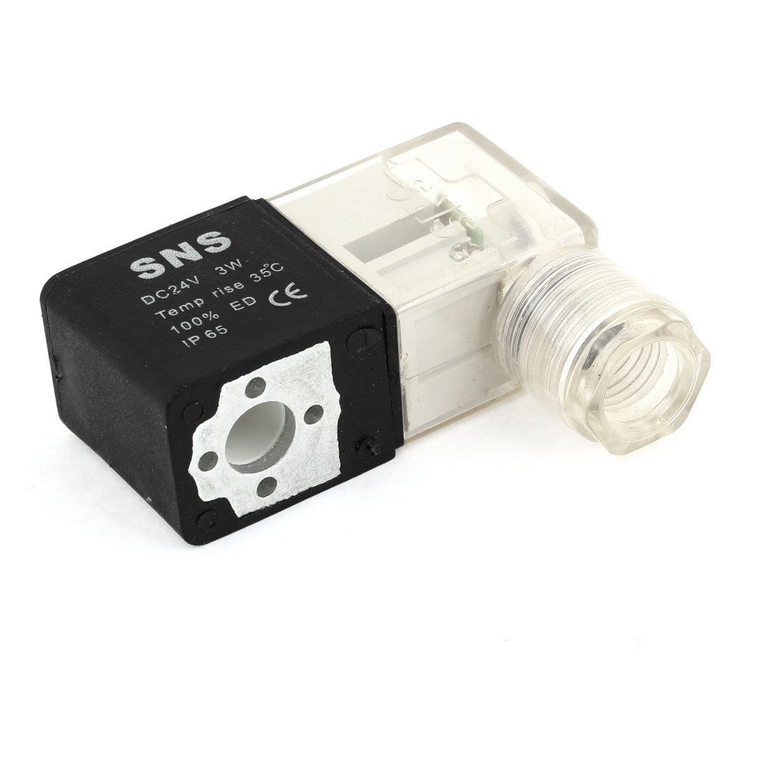 Replacement DC 24V 3W Pneumatic Control Solenoid Valve Coil Black Clear