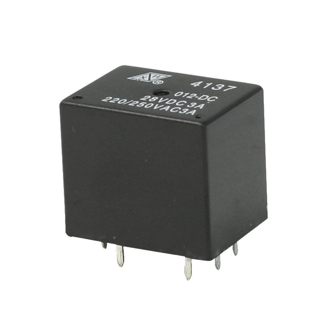 Black Rectangle Single Pole Double Throw 28V DC 1NO 1NC Relay