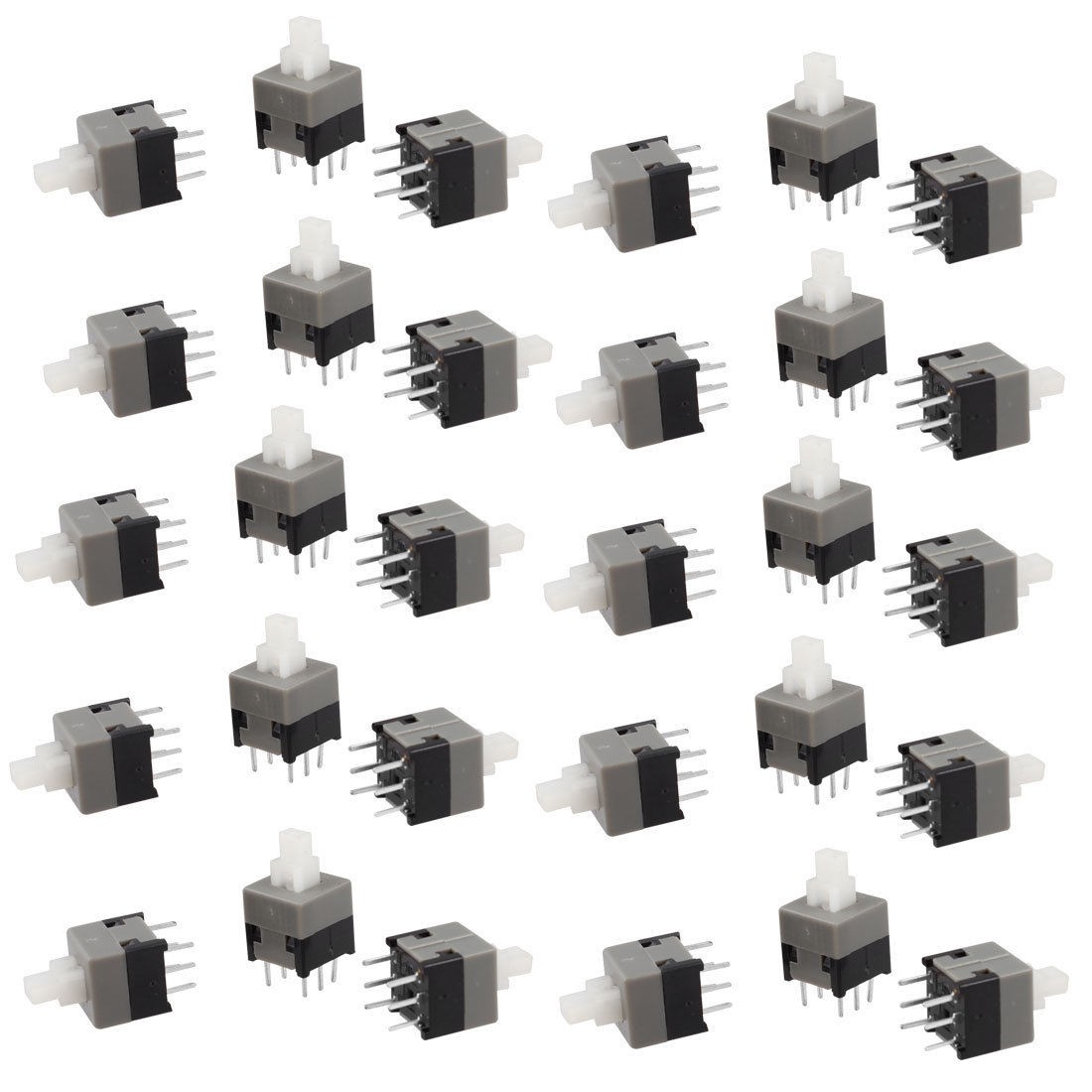 30 Pcs 8.5 x 8.5mm DIP Through Hole Push Botton Self Locking Tactile Tact Switch