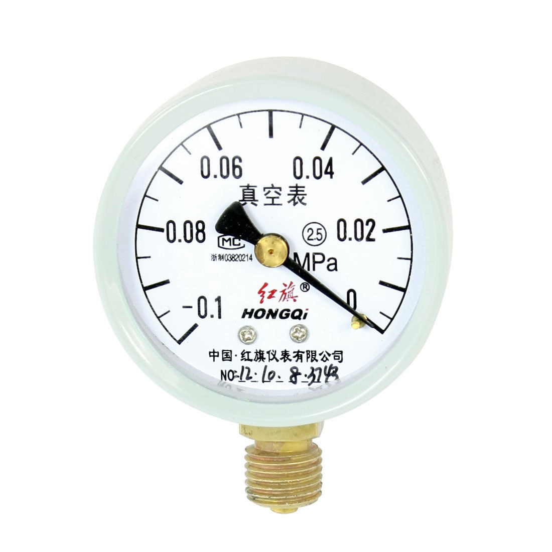 -0.1-0 Mpa Air Water Pressure Wht Dial Compound Gauge