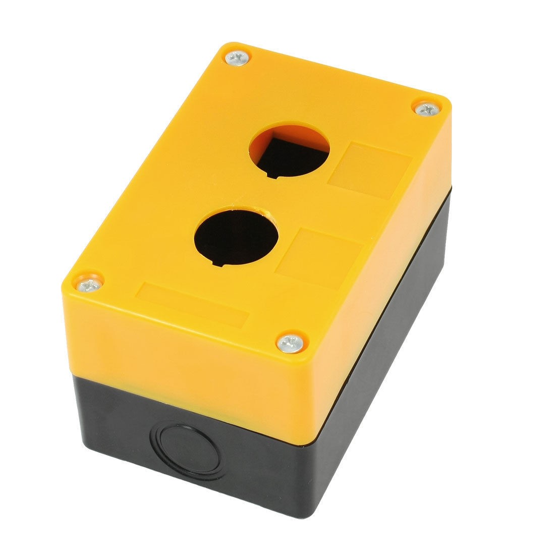 Yellow Black Plastic 22mm Hole 2 Pushbutton Switch Control Station Box
