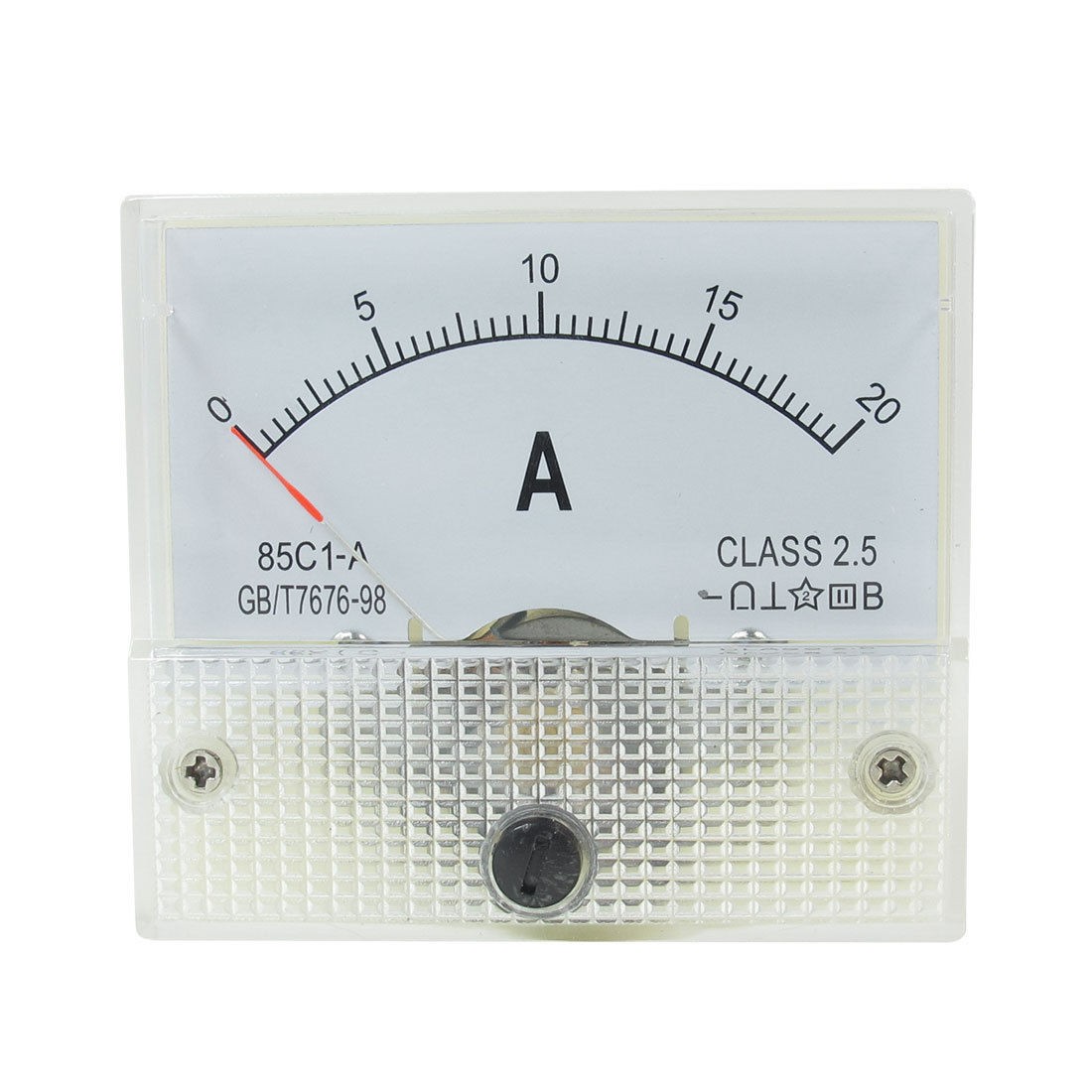 DC 0-20A Current Rectangular Panel Analog Ammeter Measuring Tool 85C1-A
