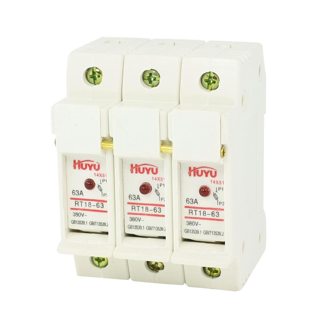 RT18-63 AC 380VV 63A 3 Poles 3P 14x51mm Cylindrical Fuse Holder Base