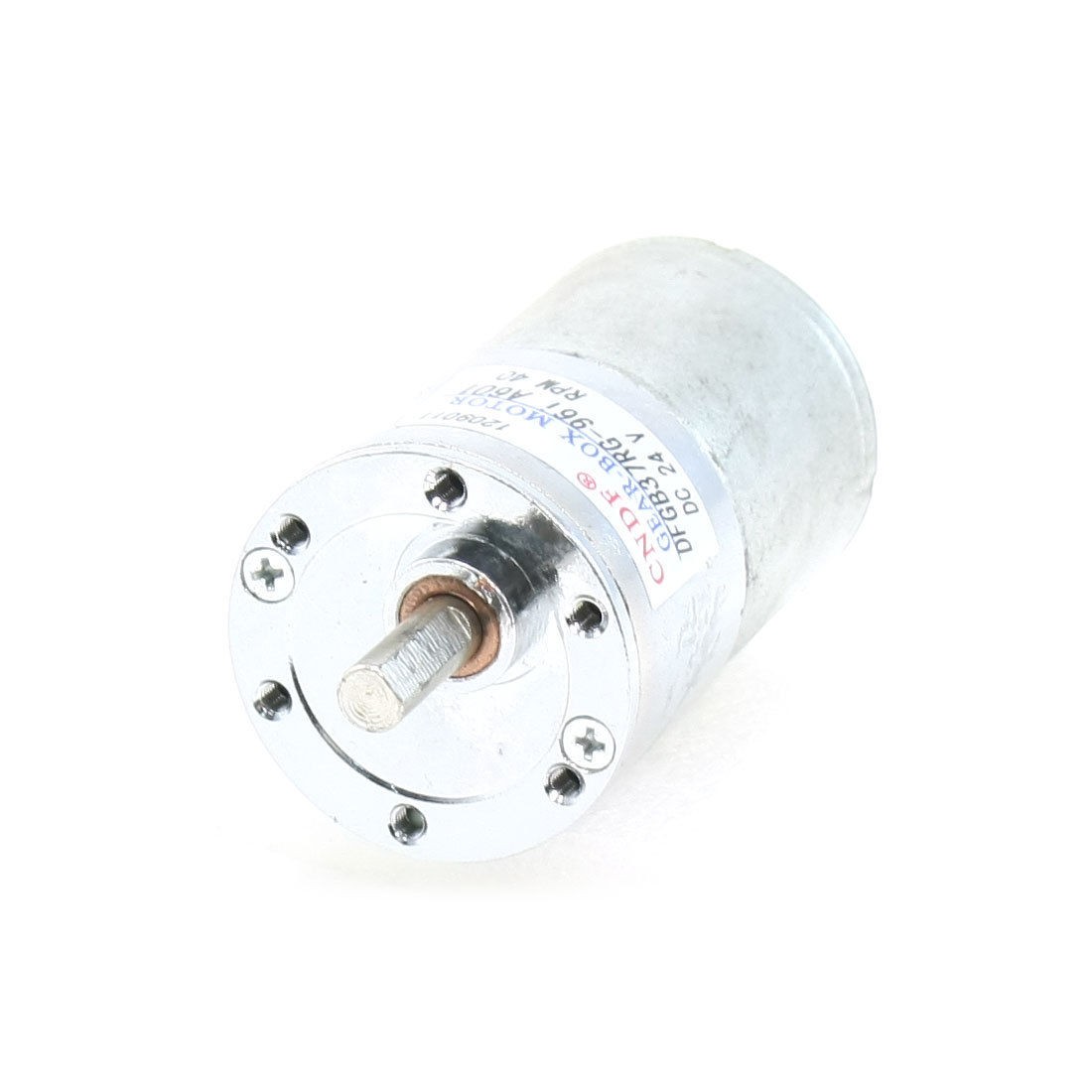 40RPM Speed 6mm Diameter Shaft 2 Pins Geared Motor DC 24V