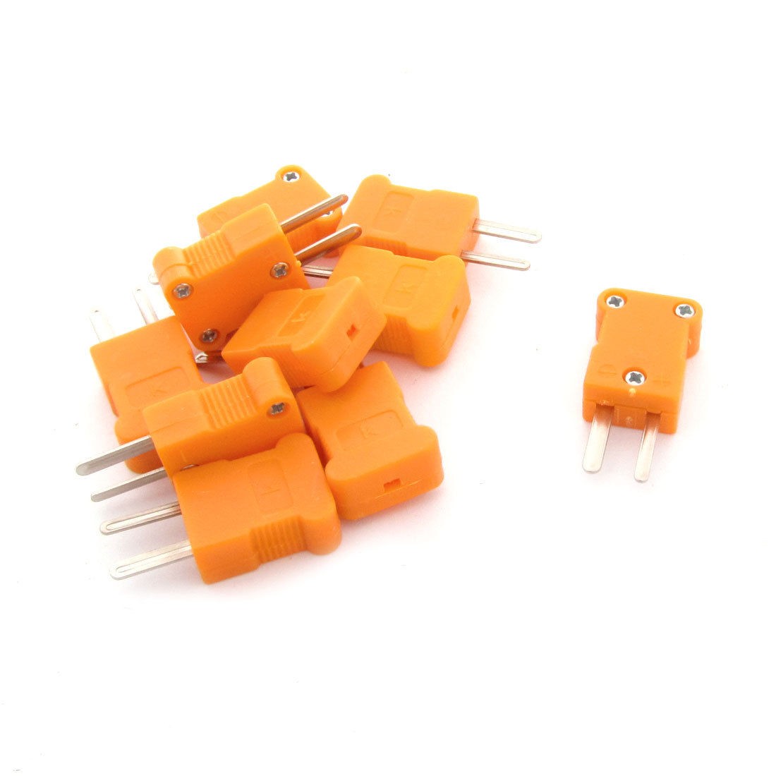 Orange Plastic Housing Male Thermocouple Plug K Type 10pcs