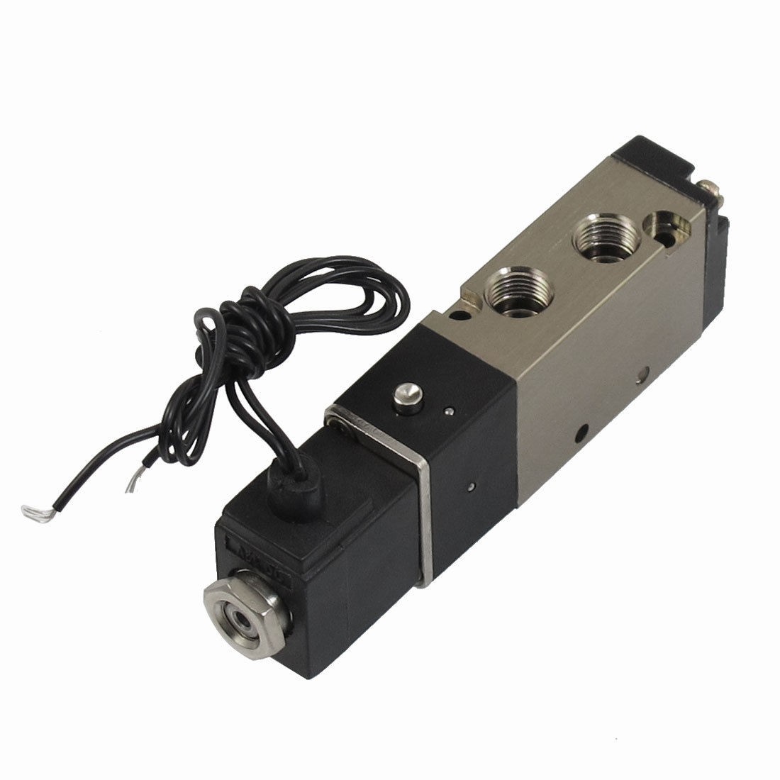 DC 12V 2 Position 5 Way G1 8" Pneumatic Solenoid Valve w Cable