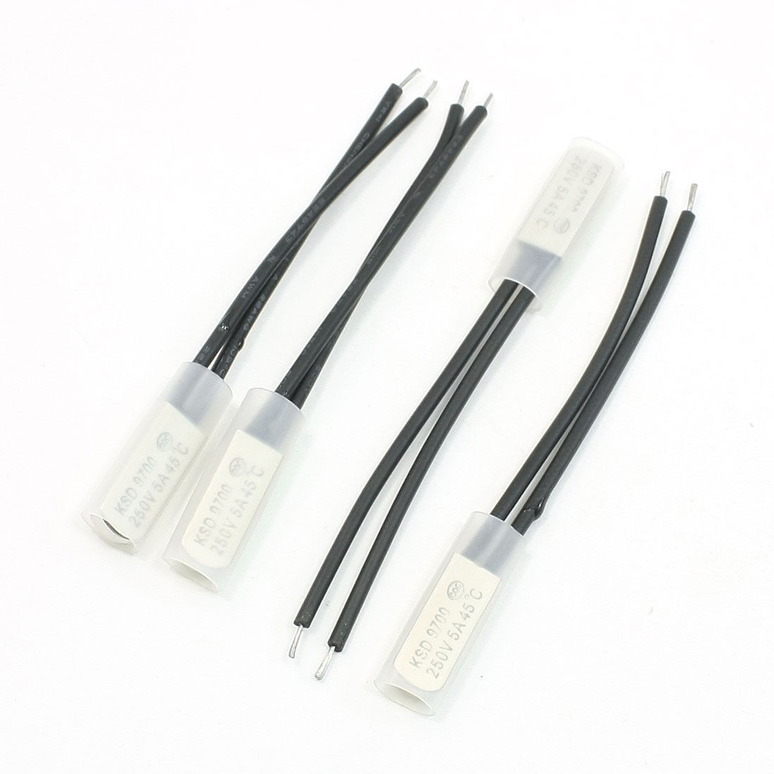 4 Pcs 45C Celsius Degree Bimetal Head Temperature Control Switch N/C 250V 5A