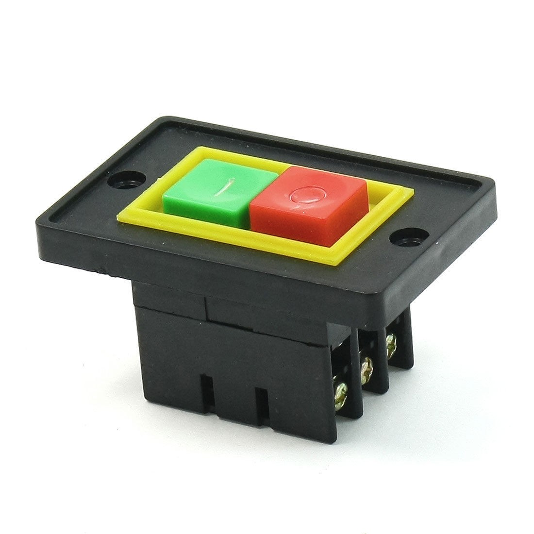 Plastic Shell I/O ON/OFF DPDT 6 Screw Terminals Push Button Switch AC380V 2KW