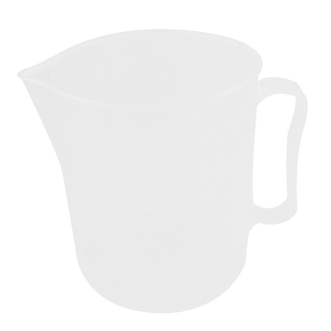 Clear White Plastic Liquid Volume Measure Graduated Beaker Cup 500mL