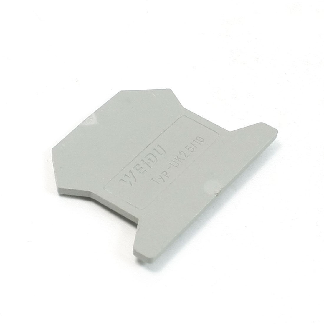 Gray Plastic 2mm Thickness Terminal End Plate Typ-UK2.5/10