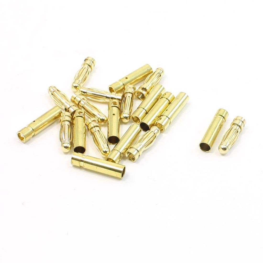 10 Pairs Gold Tone Metal 3mm Dia Audio Banana Bullet Connectors