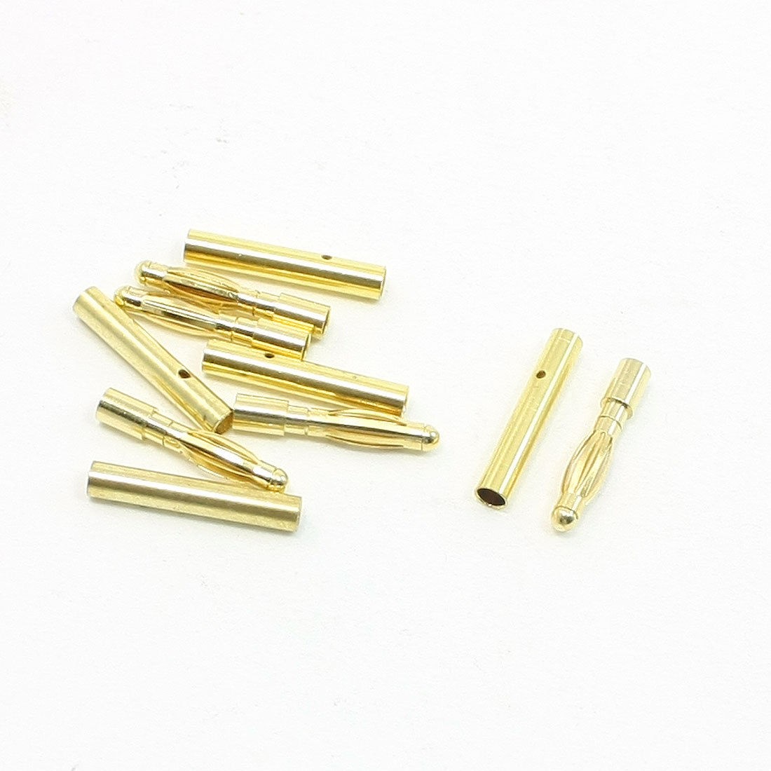 5 Pcs Gold Tone Metal RC Audio Video Telephone 2mm Dia Banana Connectors