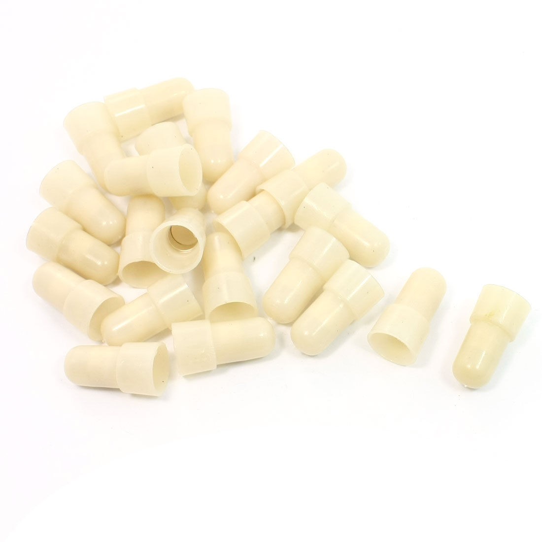 22 Pcs 9mm Tin Plated Tube Safe Closed End Caps Crimp Wire Connectors Beige