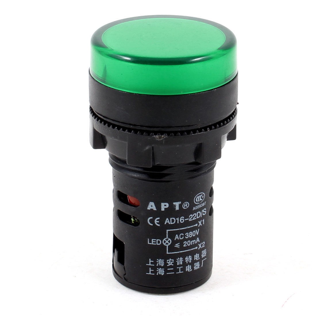 Energy Saving Green LED Indicator Signal Light AC 380V 20mA