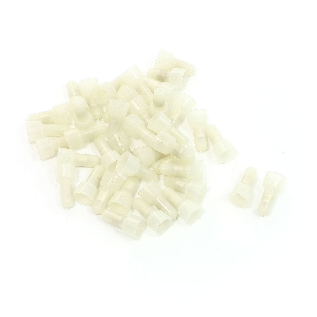 40 Pcs 3mm Tin Plated Tube Safe Closed End Caps Crimp Wire Connectors Beige