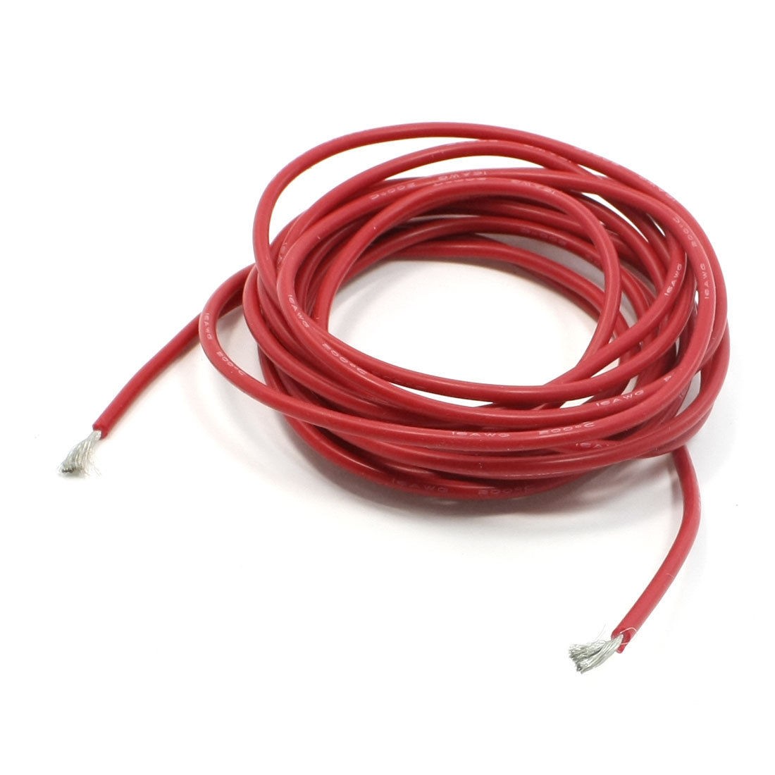 16 Gauge Copper Core Flexible Silicone Wire Cable Red 3 Meter Length