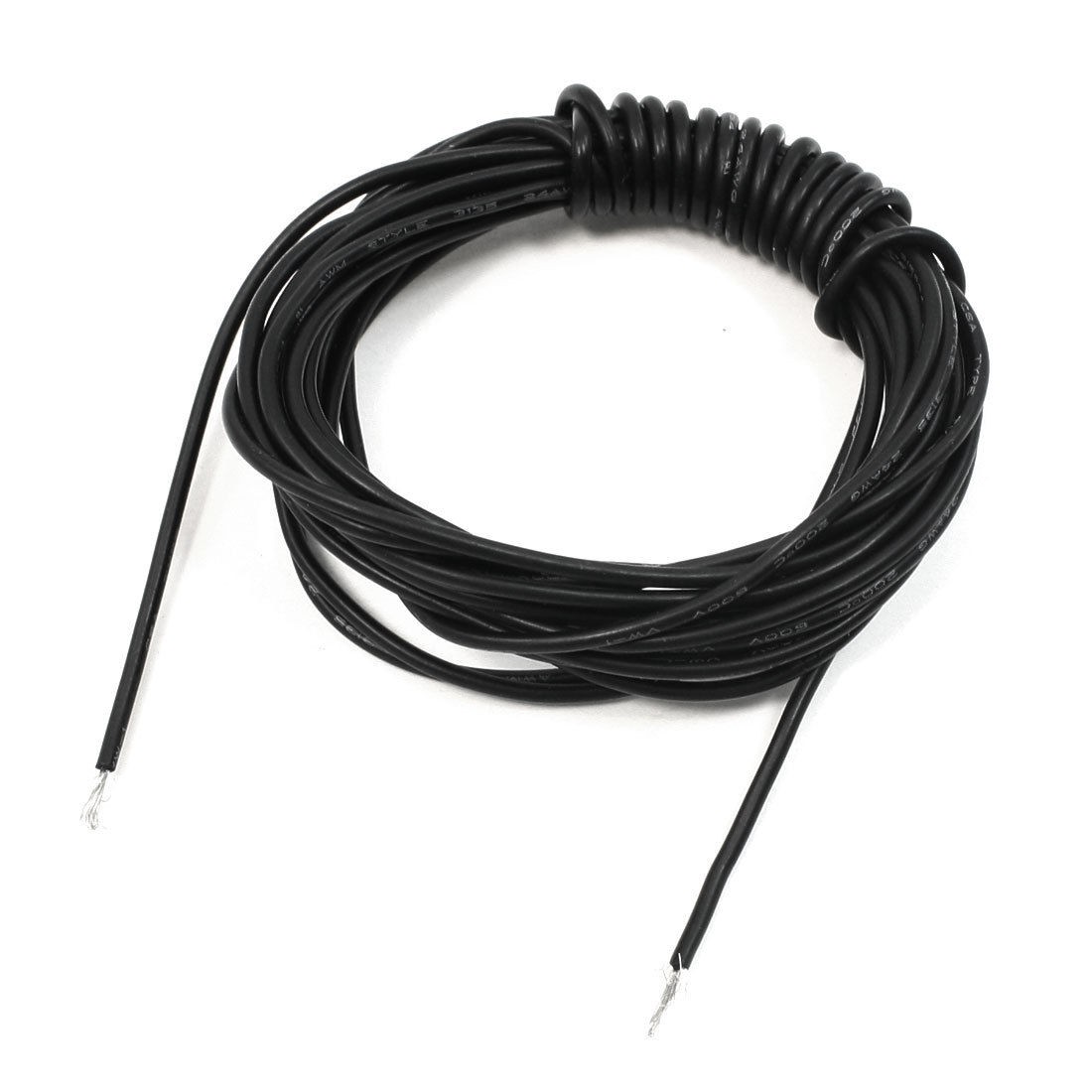 Black 24AWG Outer Dia 2.11mm Glass Fiber Copper Core Silicone Wire 3Meter