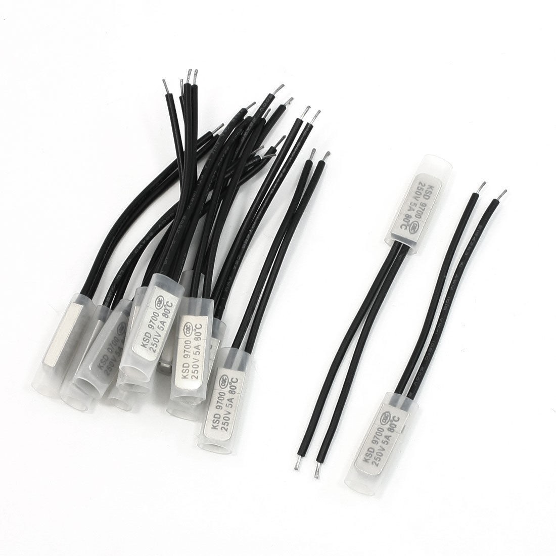 12 Pieces Bimetal Temperature Switch Thermostat 80 Degree Celsius NC KSD9700
