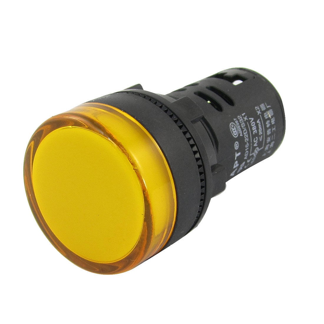 AC 380V 20mA Plastic Shell Industrial Yellow Signal Light Lamp