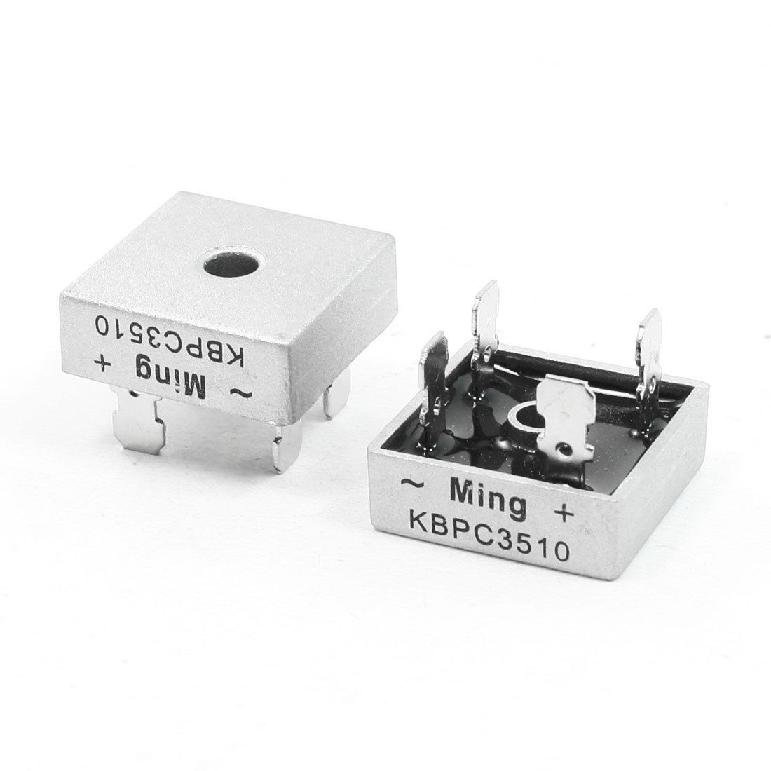 2 Pcs Silver Tone Ceramic Square 1000V 35A Bridge Rectifier