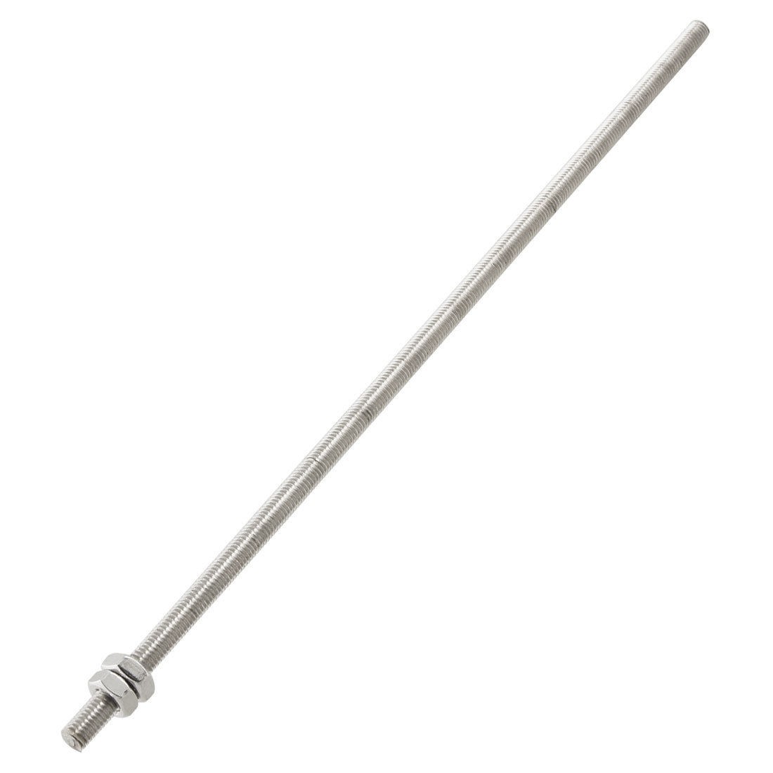 320mm x M8 Stainless Steel Threaded Bar Stock Rod Silver Tone