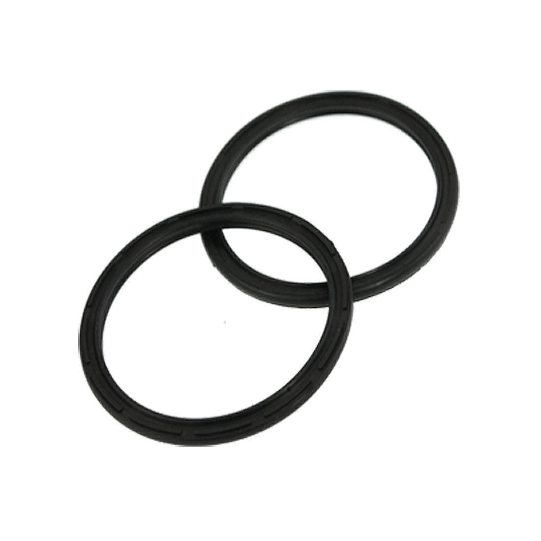 2 x Black 52mm x 61mm Pneumatic Air Sealing Seal Rings Rubber Gaskets