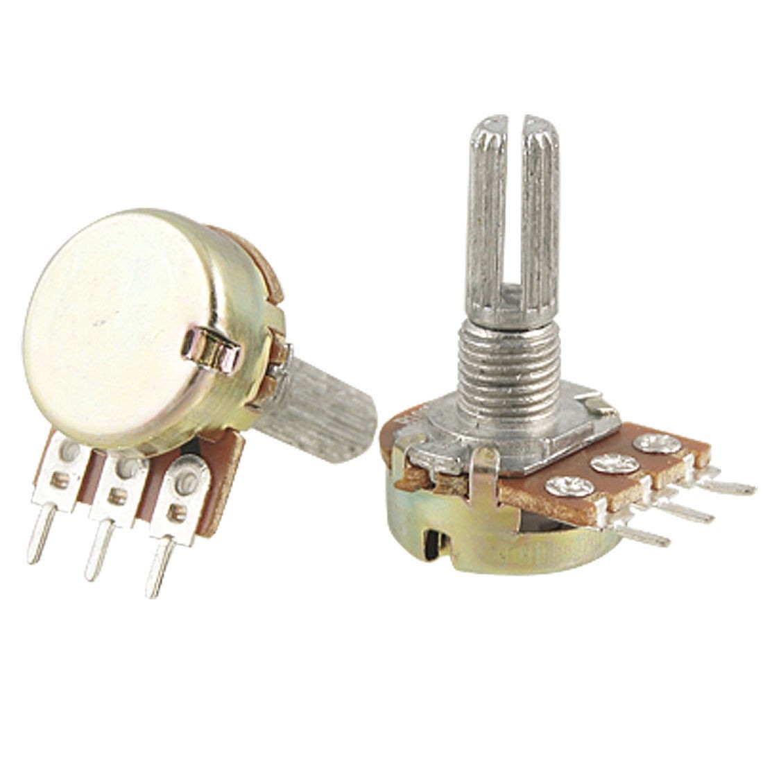 2 pcs B100K 100K ohm Single Linear Taper Ratory Potentiometers