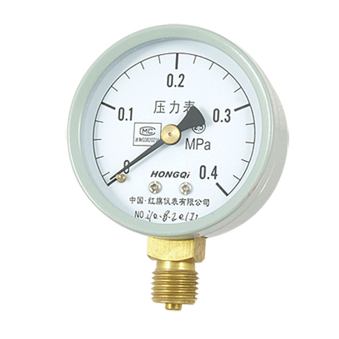 Round Dial 0.4 MPa Threaded Pressure Gauge Manometer