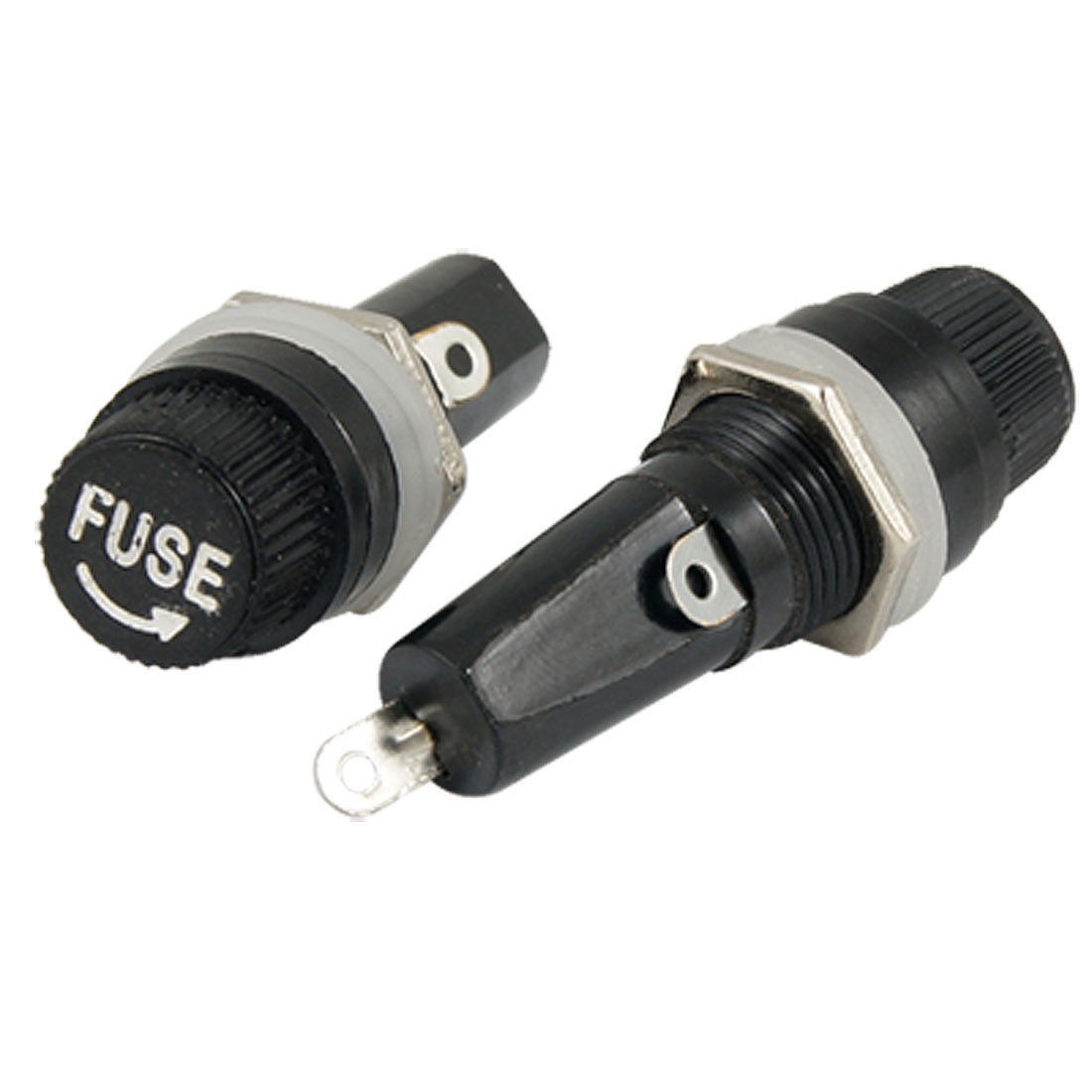 2 Pcs 6 x 30mm Locking Nut Panel Mounted Fuse Holder