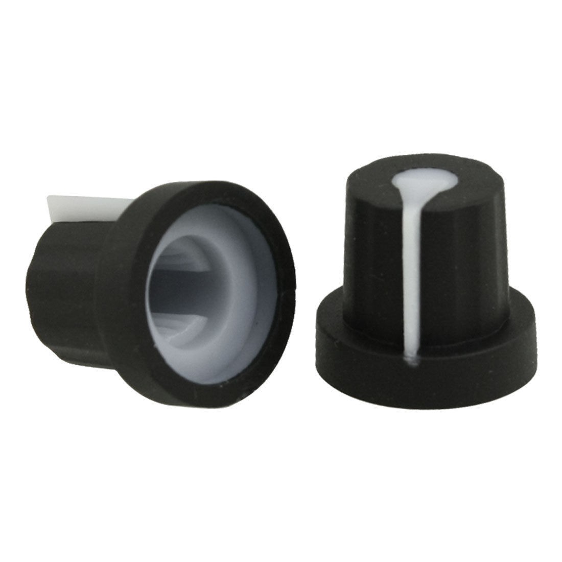 5 x 11mm Top Dia Black Rotary Knobs w White Mark for Potentiometer Pot