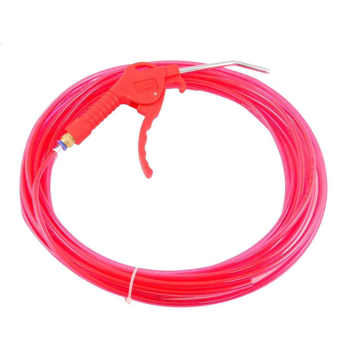 Red 32 8ft 10M 6mm x 4mm PU Polyurethane Hose Pipe Tube w Air Blow Gun