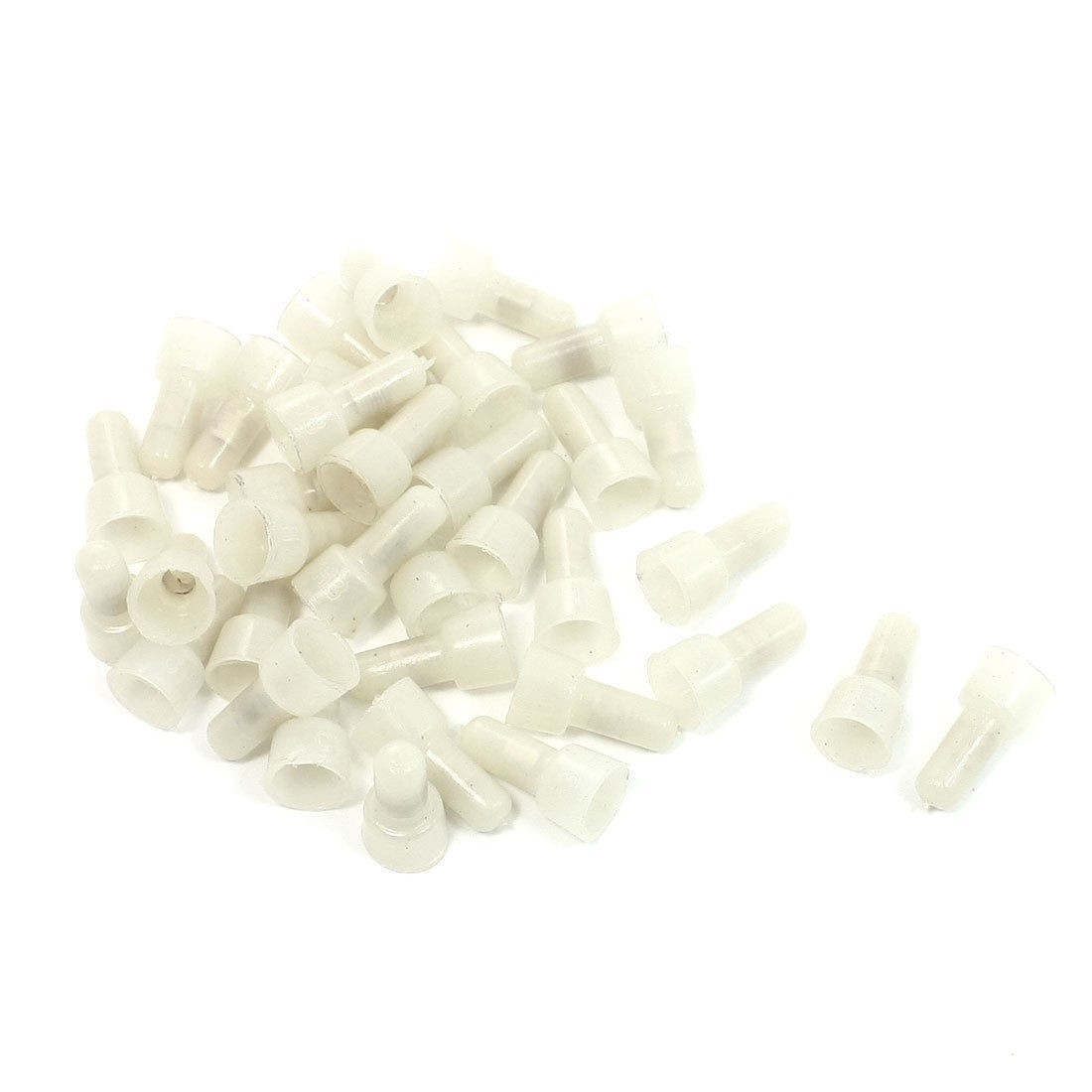 35 Pcs 3mm Tin Plated Tube Safe Closed End Caps Crimp Wire Connectors Beige