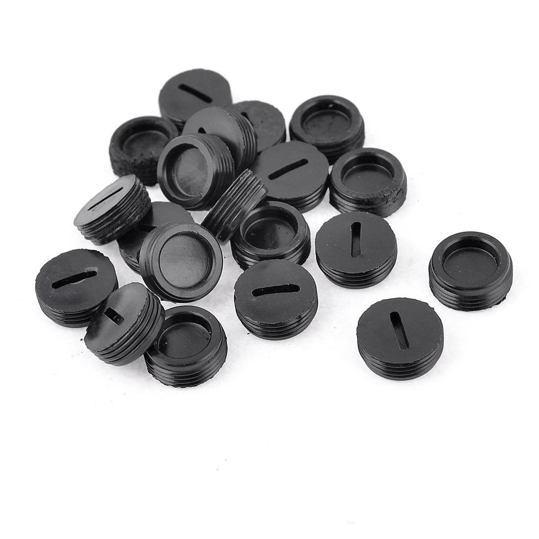 20 Pcs Black Male Thread 14mm x 5mm Carbon Brush Holder Caps Covers