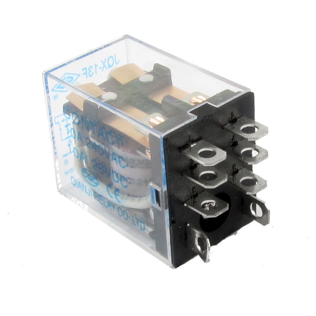 8 Pin Terminals AC240V DC28V 10A Contact DC12V Coil Power Relay JQX-13F2Z
