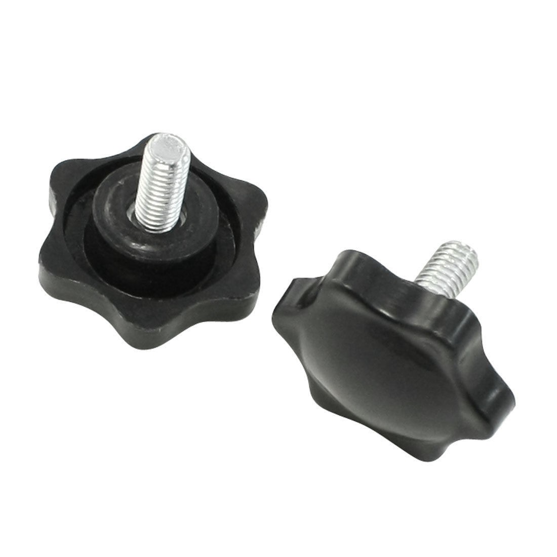 Industrial Equipment Part 6mm Thread Screw On Star Knob 2 Pcs