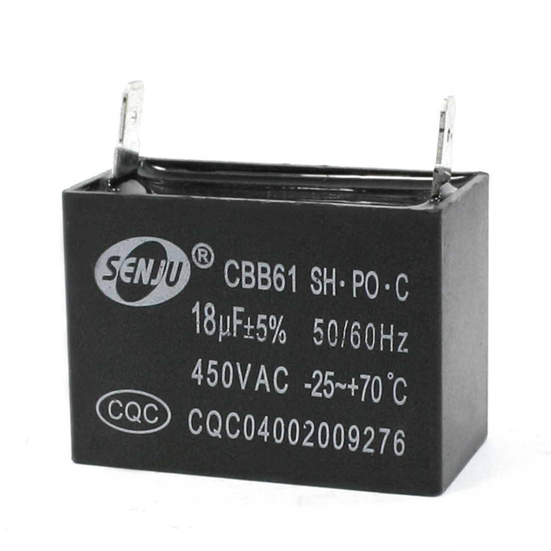 AC 450VAC 18uF 2 Pins Air Conditioner Motor Capacitor Black