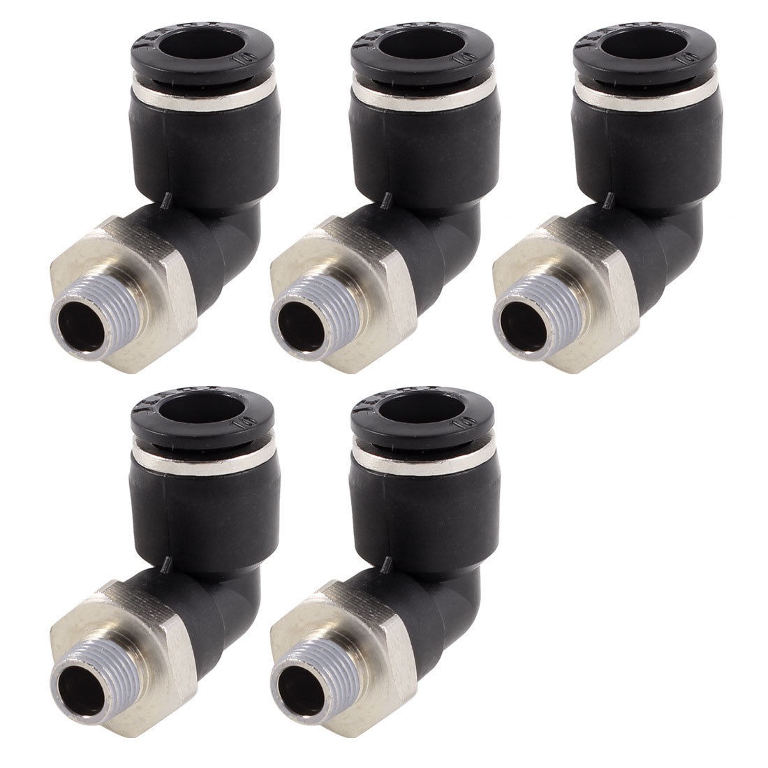 1 8" PT Thread to 10mm Quick Connector Elbow One Touch Connector 5 Pcs