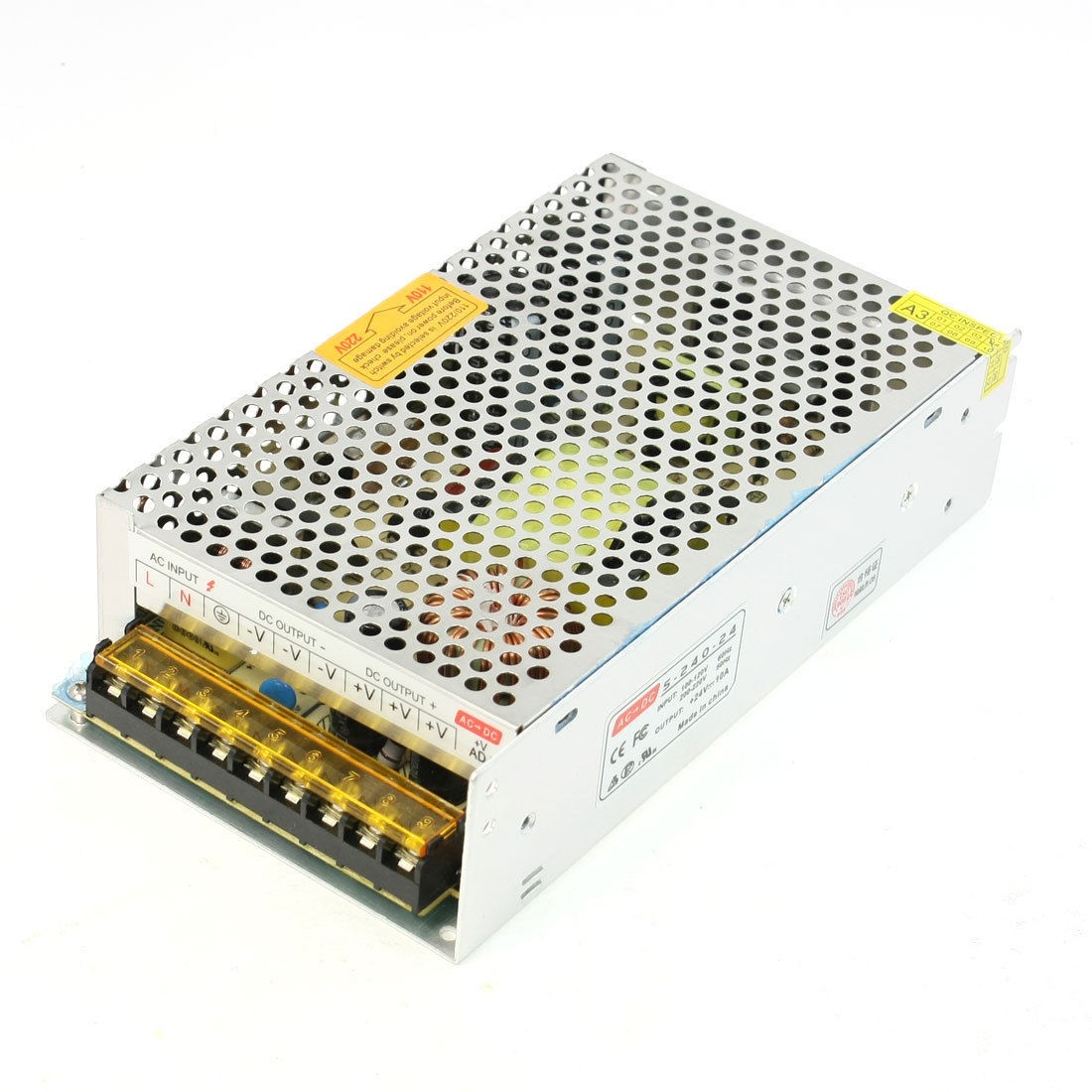 LED Indicator Light Heat Sink Cooling Switching Power Supply DC 24V 10A