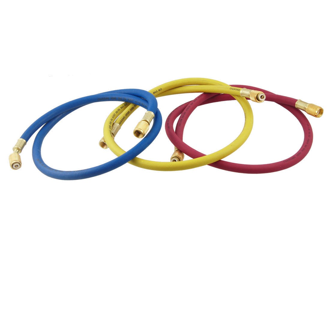 35" Long Metal Hose Connections Refrigeration Charging Hoses 3 Pcs