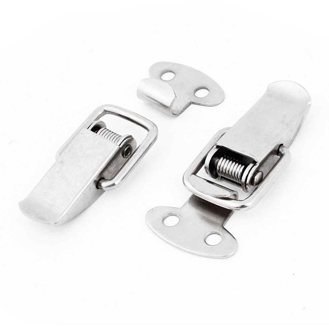 2 Pcs Stainless Small Clasp Hasp Connector Tool Silver Tone