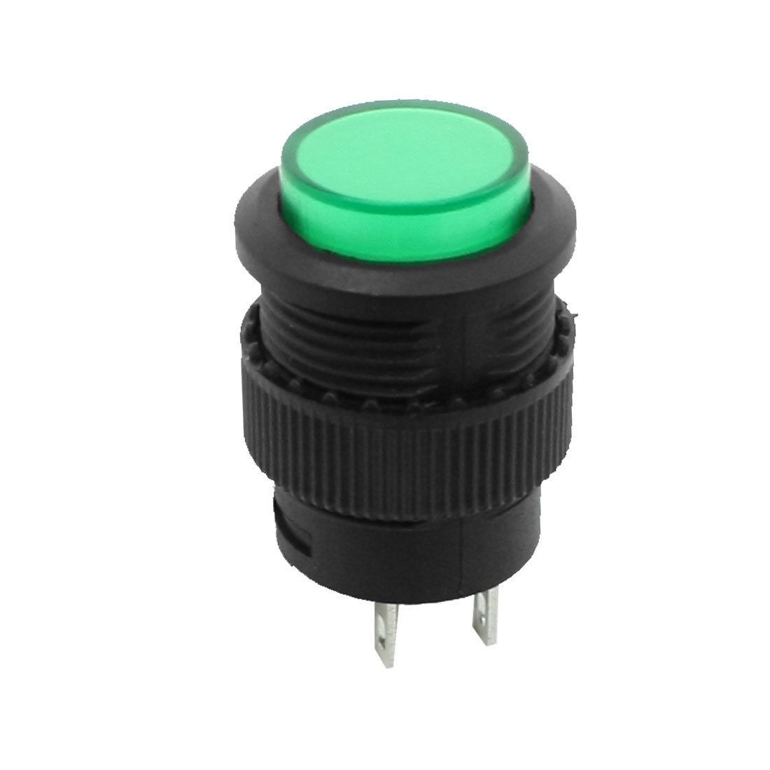 SPST N/O Latching Action Green Indicator Button Switch 3A 125VAC 1.5A 250VAC