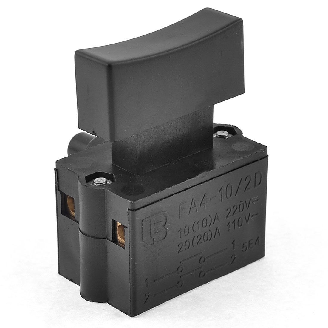 AC220V/10A AC110V/20A Flat Button 4 Screw Terminal DPST Electric Tool Switch